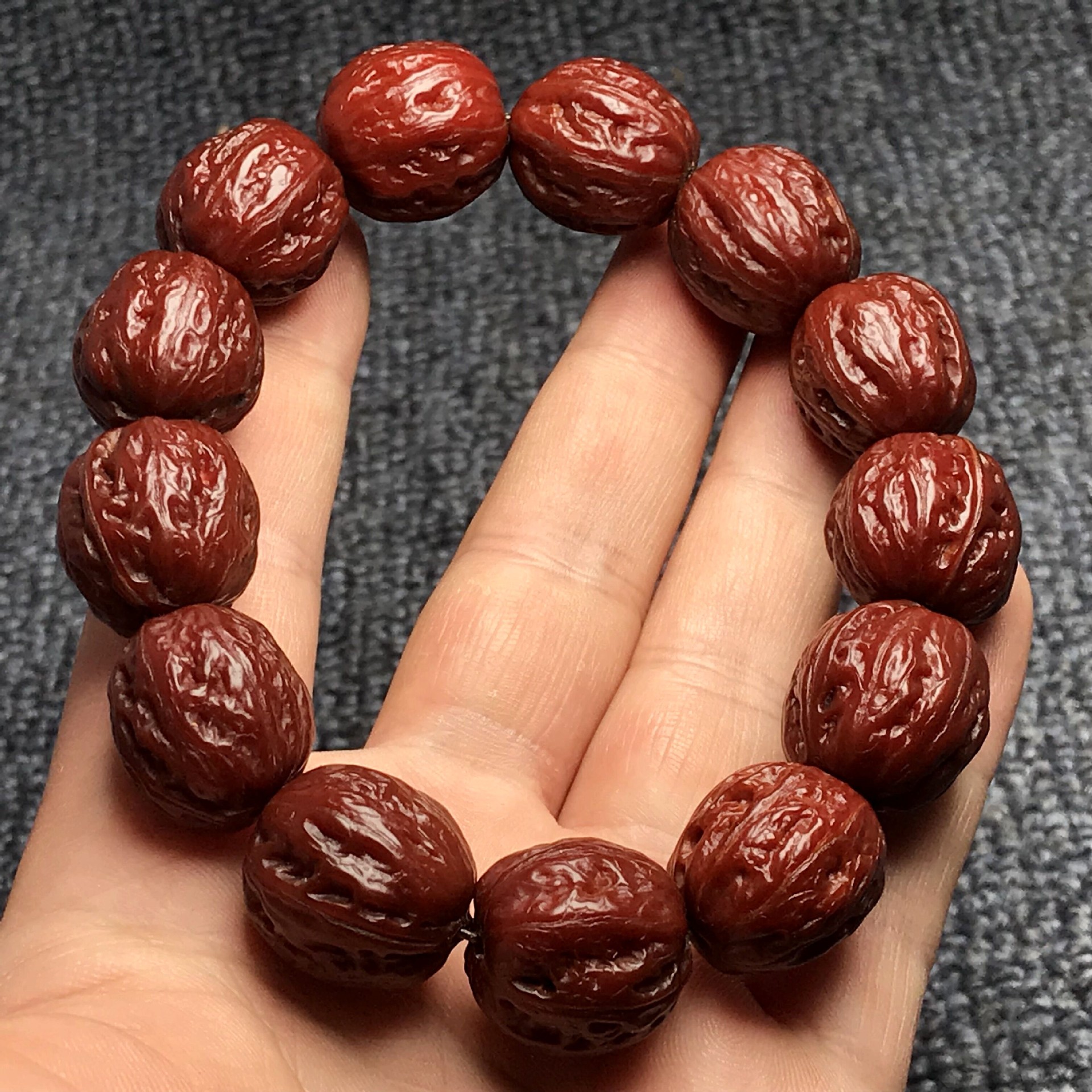 原桩秋子小核桃手串 机刷包浆文玩核桃 麻核桃手链