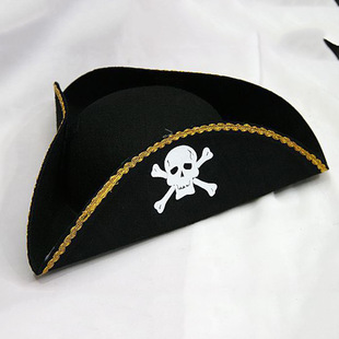 义乌厂家低价供应加勒比海盗船厂帽子 可定制成人海盗帽子