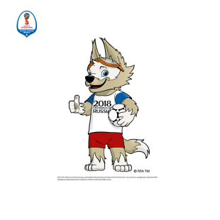 正版授权 2018年俄罗斯世界杯墙贴吉祥物站立款纪念小礼品