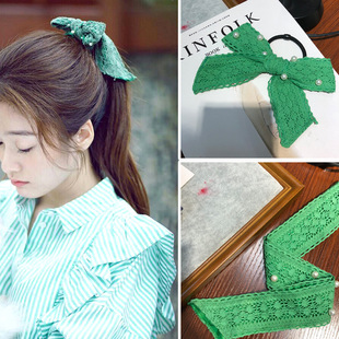 日韩泡沫之夏绿蕾丝发带送女友大s同款绿丝带欧辰尹夏沫礼物送礼