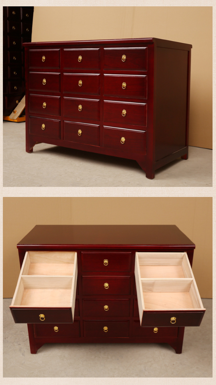 2米调剂台经济型药柜药斗 全实木中药柜