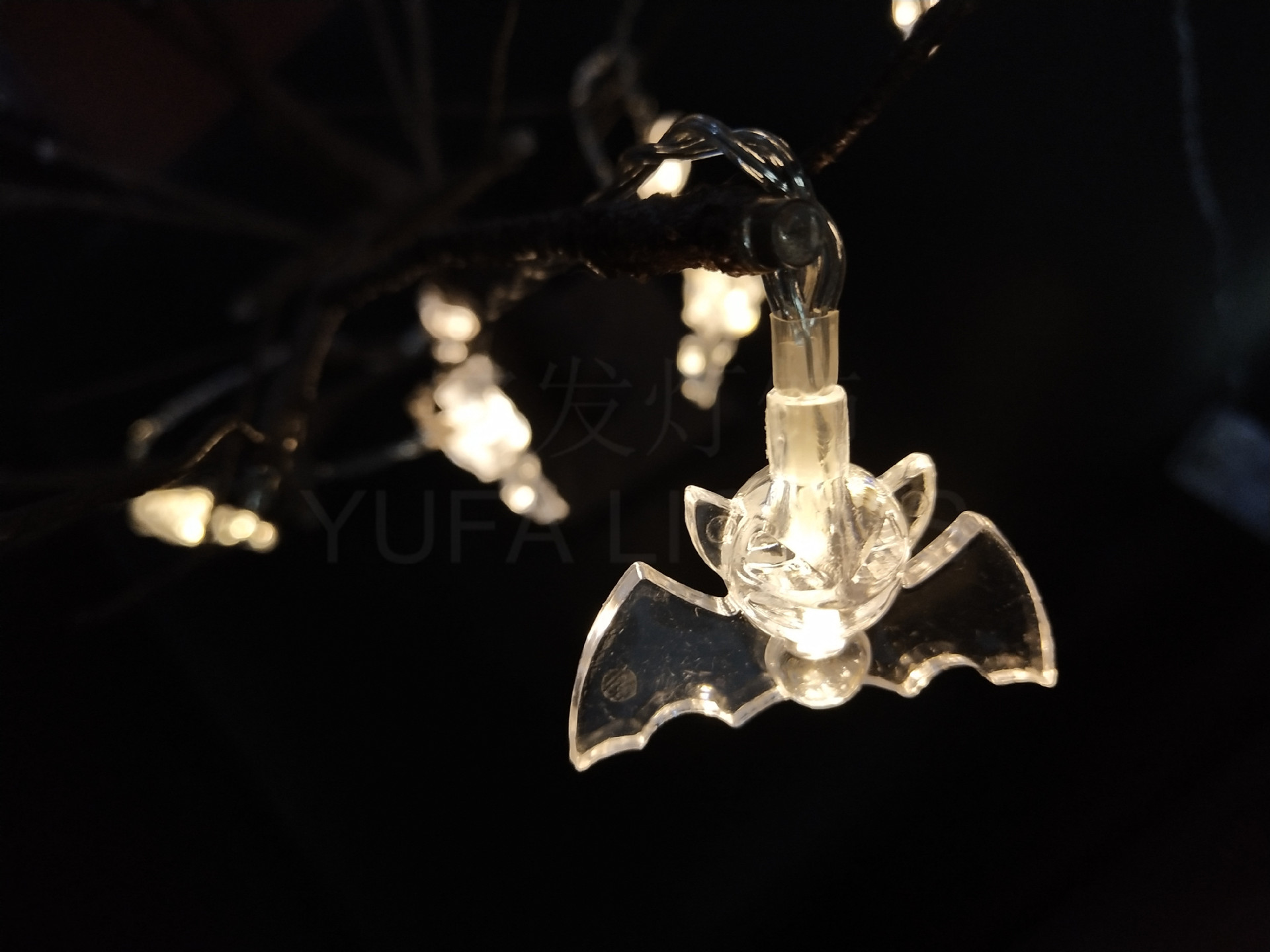 透明亚克力蝙蝠 搞怪恶作剧 万圣节 鬼节透明线 led 电池节日灯串