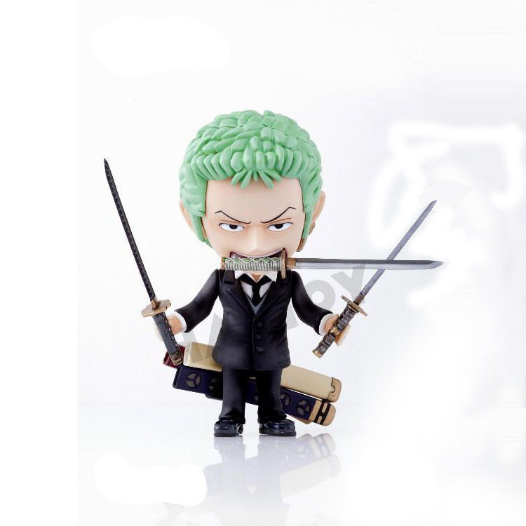 q版海贼王国产索隆手办三刀流航海王301#卓洛换脸公仔摆件模型