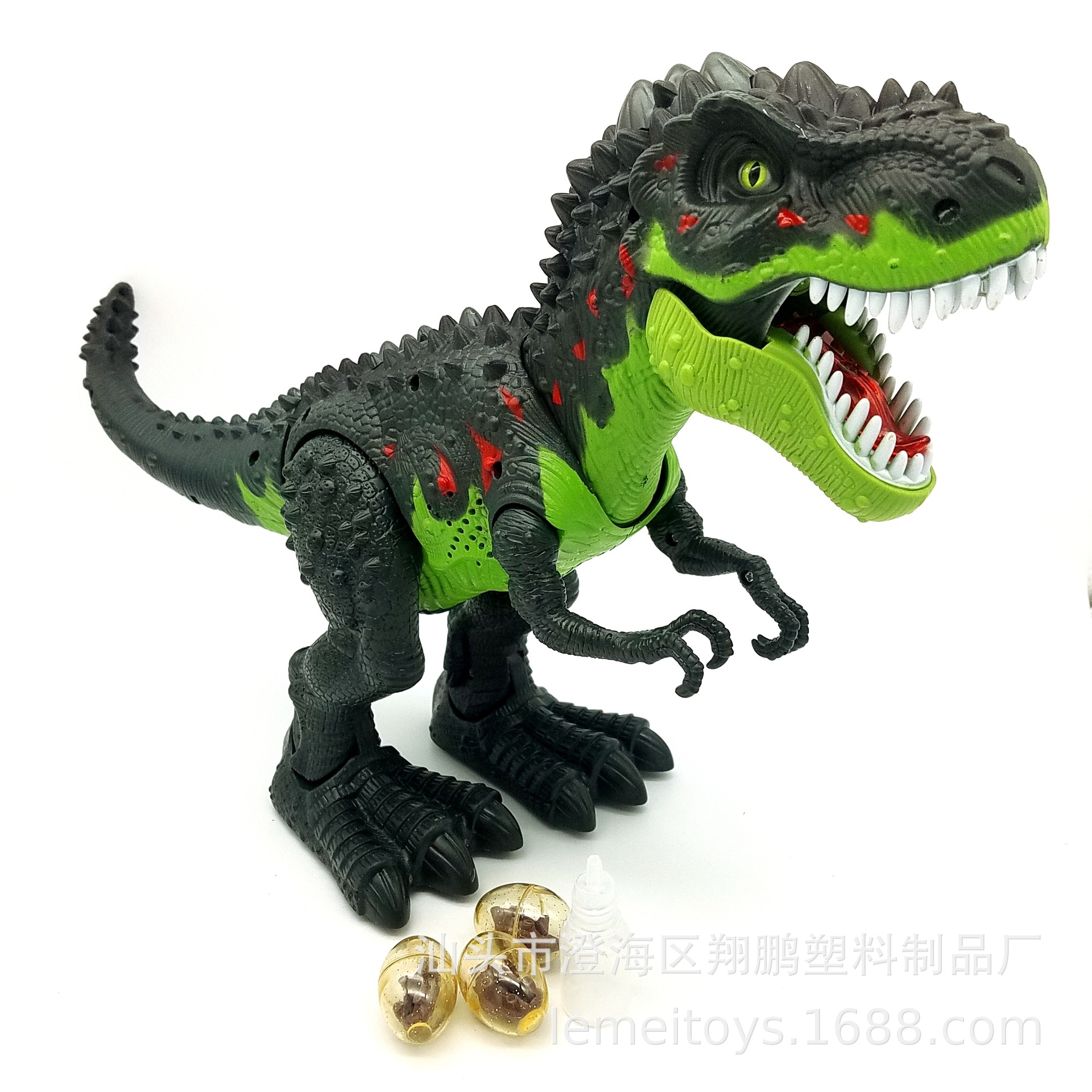 【乐美玩具】大号遥控灯光下蛋喷雾霸王龙 仿真恐龙模型玩具批发