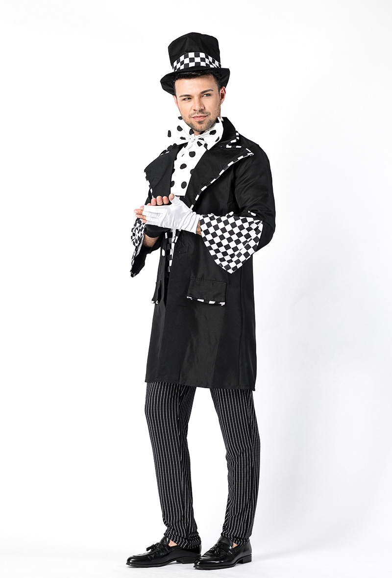 实拍 新款 魔法师男款制服 魔术师服装 卓别林角色扮演服 舞台装