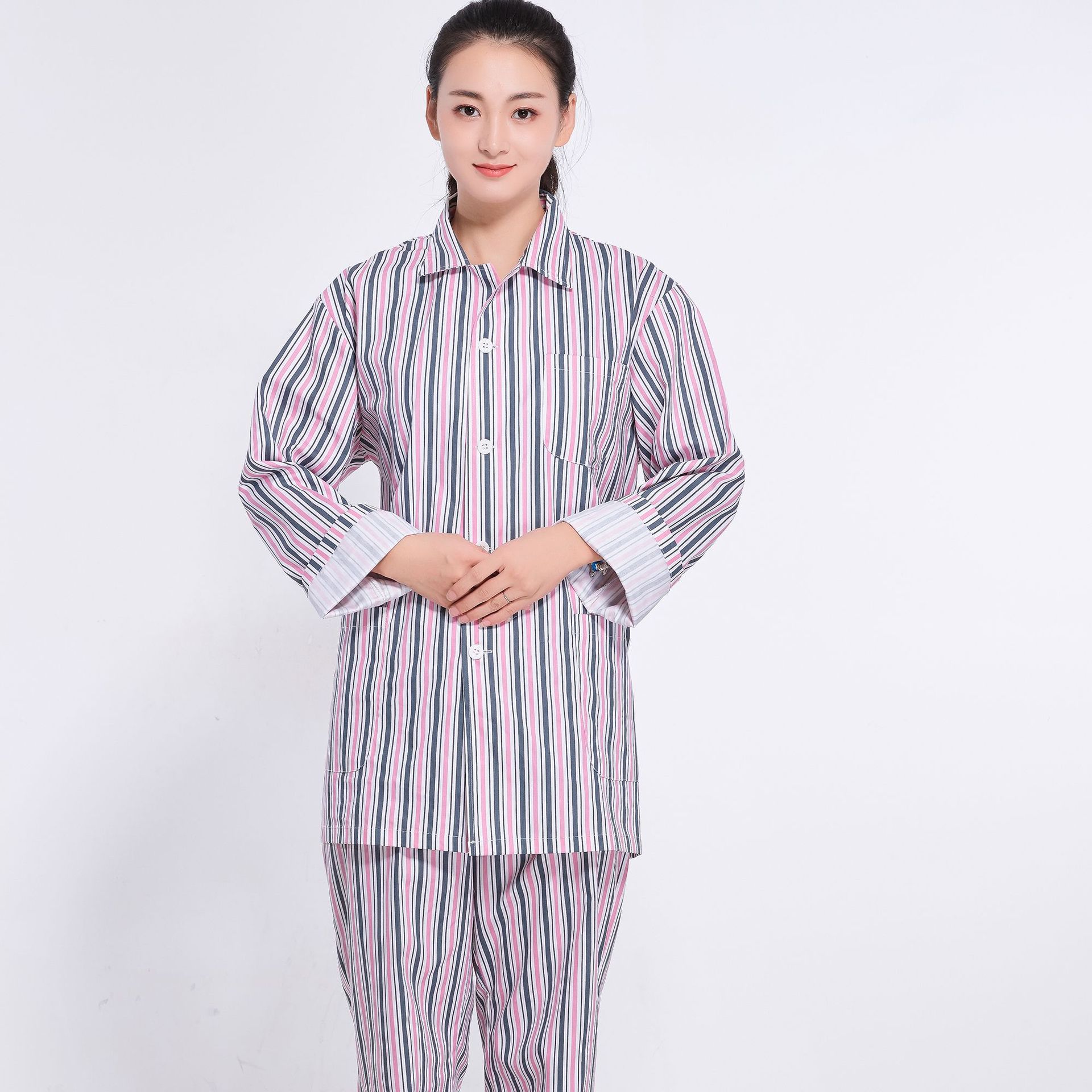 雅姿兰服装病号服纯棉病号服长袖分体病员服