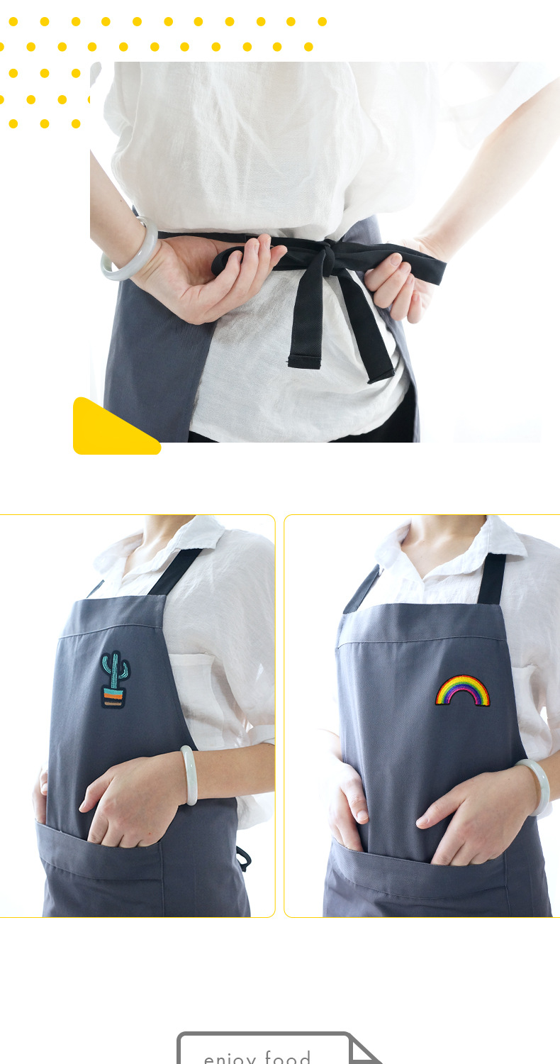 ins北欧围裙韩版时尚厨房女士简约家用成人餐厅厨师咖啡厅工作服