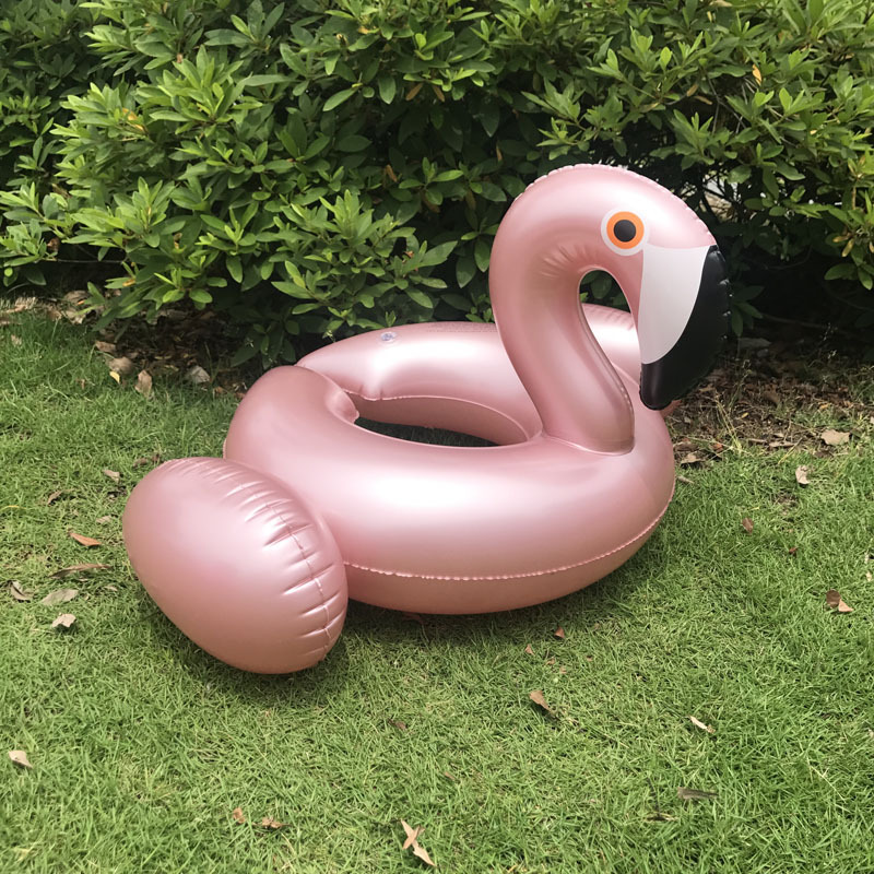 儿童泳圈宝宝粉色火烈鸟游泳圈中大童腋下游泳圈开叉火烈鸟救生圈