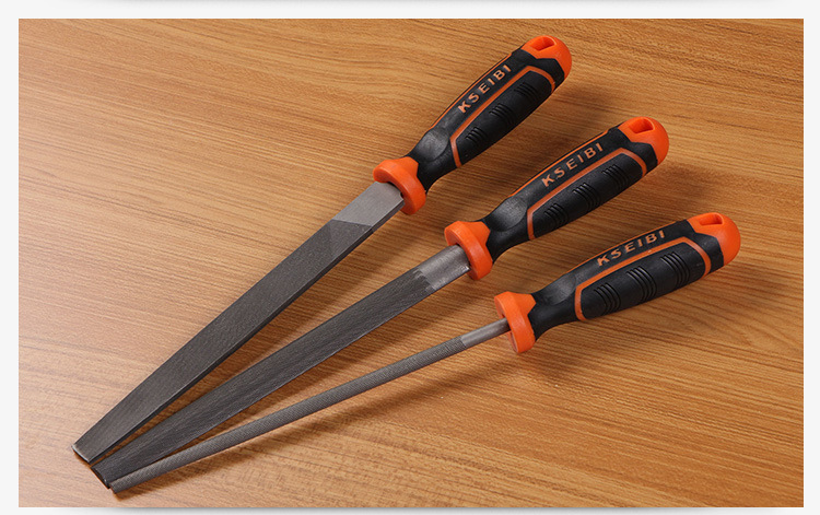 手动钢锉 扁平圆锉五金工具 三角锉t8碳钢双色柄8寸锉刀工厂直销