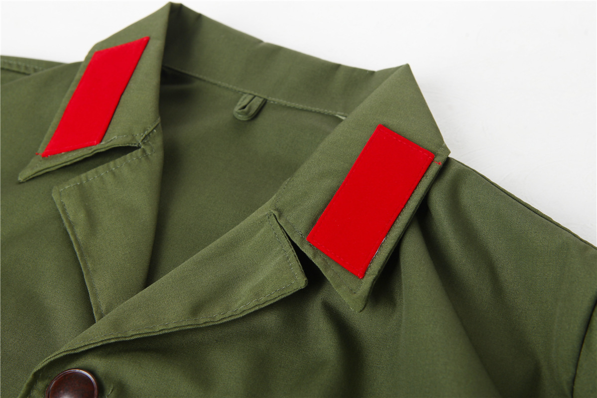 65式军装 老式军绿迷彩服套装 红卫兵五角星演出服 老式军干服