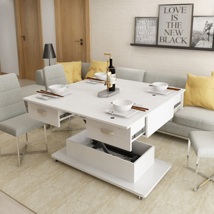 多功能升降茶几餐桌两用创意遥控电动折叠茶桌伸缩电视柜组合套装