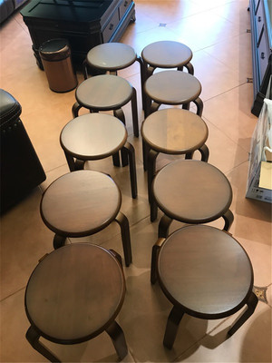 餐凳矮凳凳曲木凳木凳子实木矮凳成人家用圆凳简约现代餐桌凳板