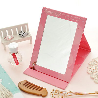 创意彩色纸质化妆镜折叠 随身便携可折叠镜子台式镜梳妆镜