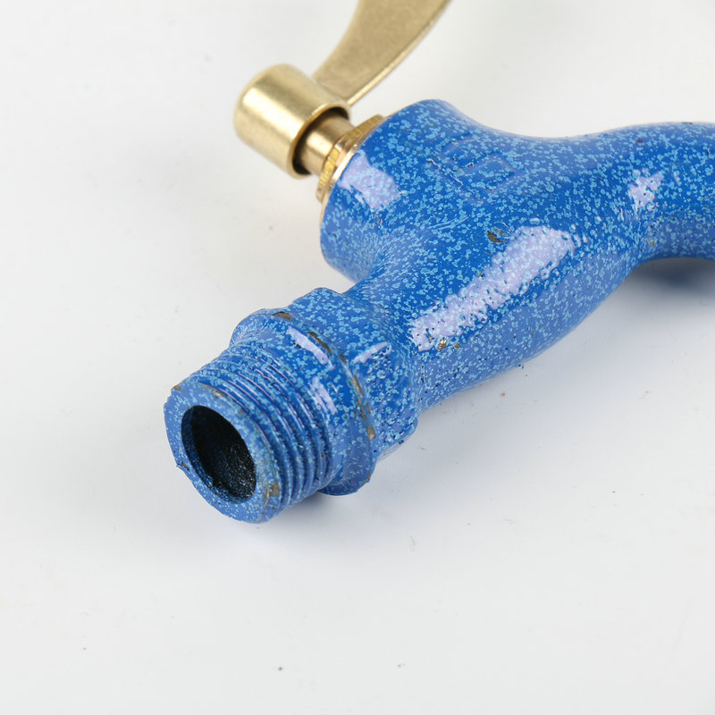蓝色老式铸铁水龙头 4分螺旋式慢开水龙头 拖把水池龙头批发