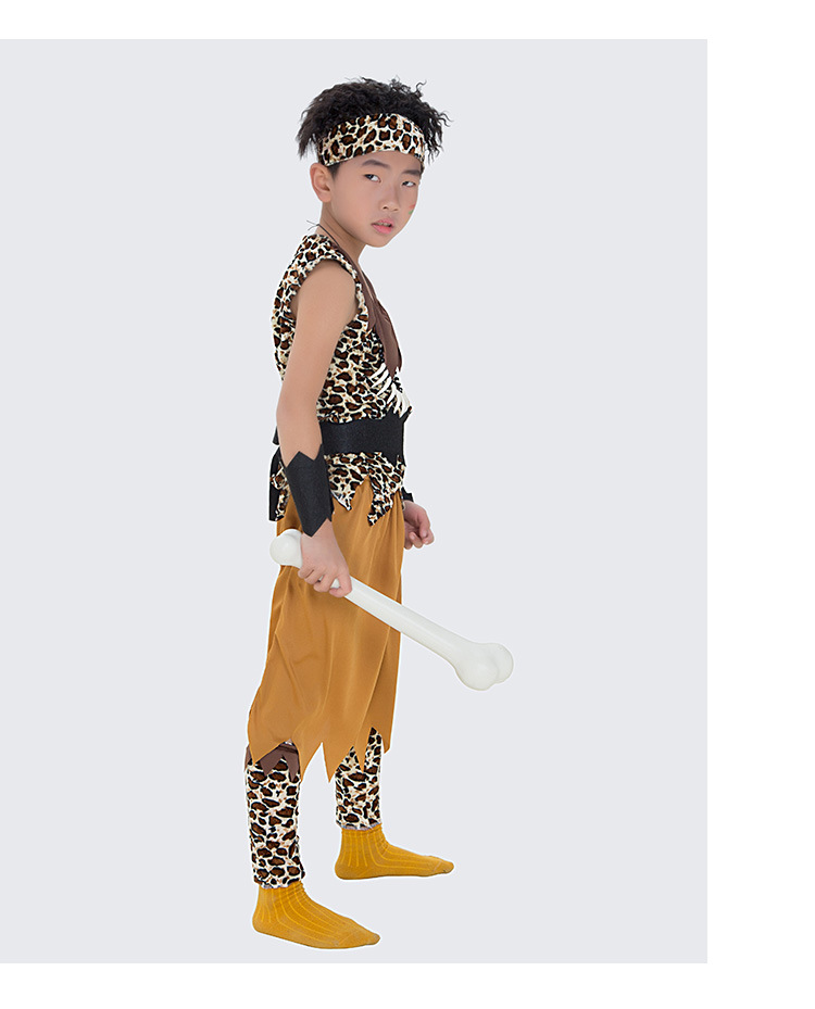 儿童野人cosplay服装土著印第安远古人服大王叫我来巡山表演出服