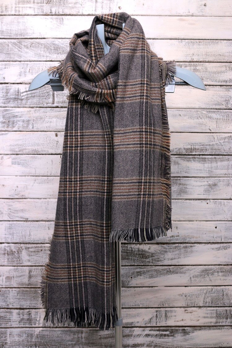 热卖女千鸟格拉毛格子厚秋冬款大披肩杨 幂同款手工披肩保暖披肩