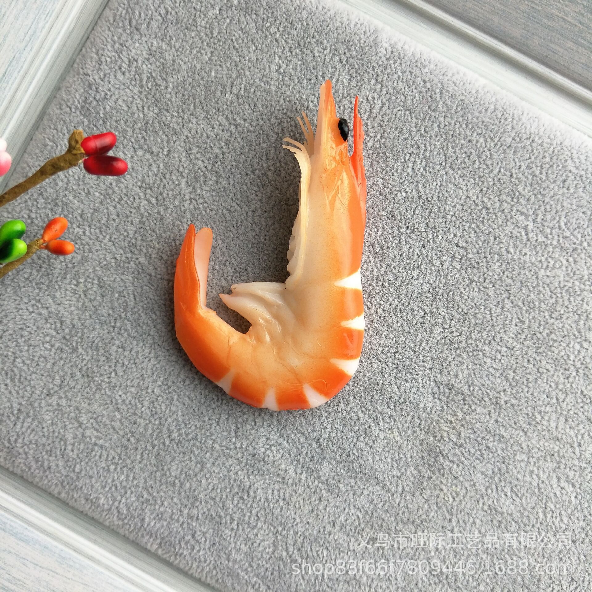 厂家直销仿真个性创意礼品食物模型大虾 食物道具 钥匙扣挂件装饰
