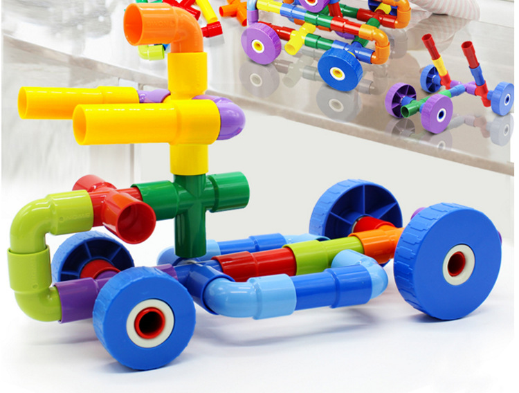 儿童益智玩具 管道拼搭积木 百变拼插积木