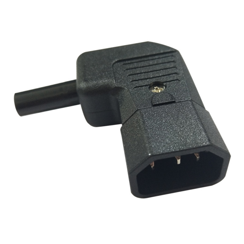 品字接线插头品字公头c14免焊90度弯头适用于中国台湾jec电脑插头