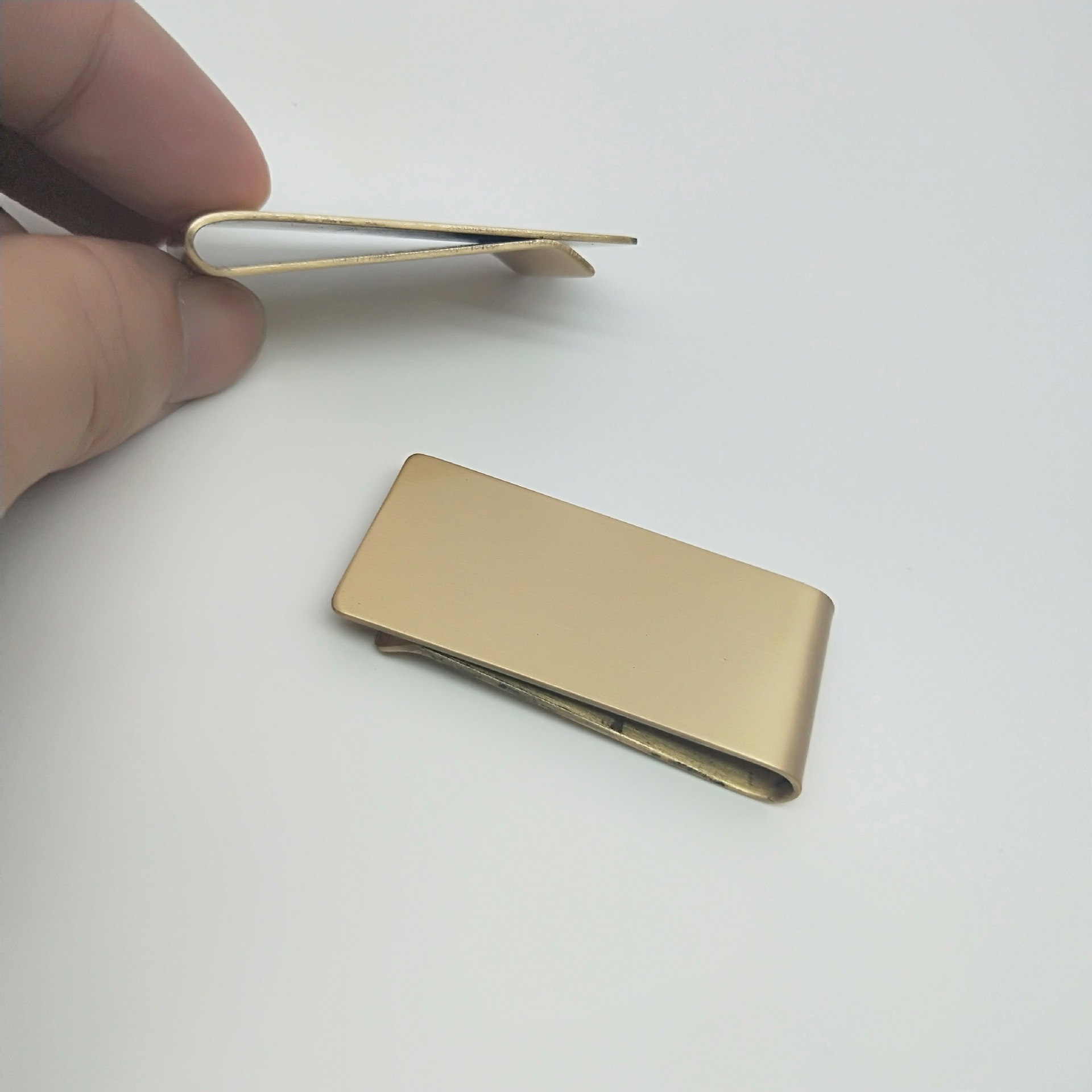 热销金属钱夹 黄铜钞票夹 书签夹 零钱纸币票据夹子edc工具可定制