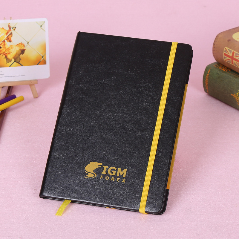 pu仿皮记事本 创意商务精装硬皮本子 印刷logo黑皮笔记本