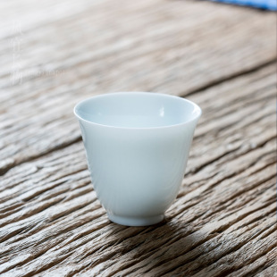 景德镇手工玉泥影青玉兰杯 陶瓷茶杯单杯品茗杯 功夫茶具
