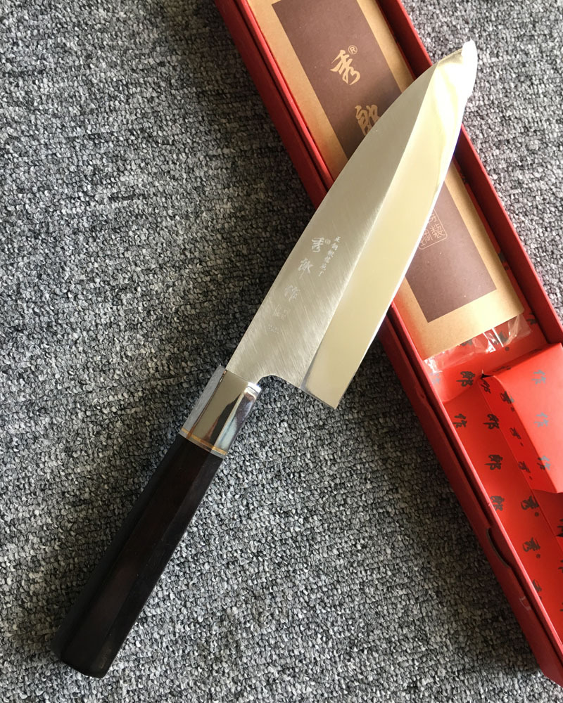 日本加厚鱼头刀寿司料理刺身刀专业日式三文鱼刀出刃杀鱼生鱼片刀