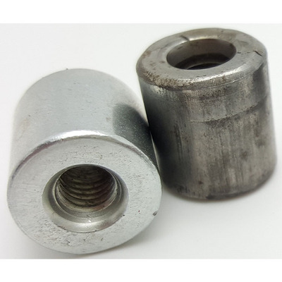 m8圆螺母 圆柱型有牙烧焊接管大直径螺帽 各种外圆高度现货尺寸