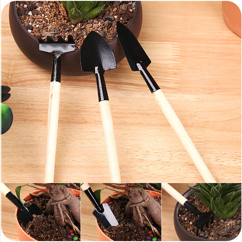Gardening Tools Three-Piece Mini Garden Tools Small Shovel/Rake/Shovel Plant Potted Flower Planting Gadget 