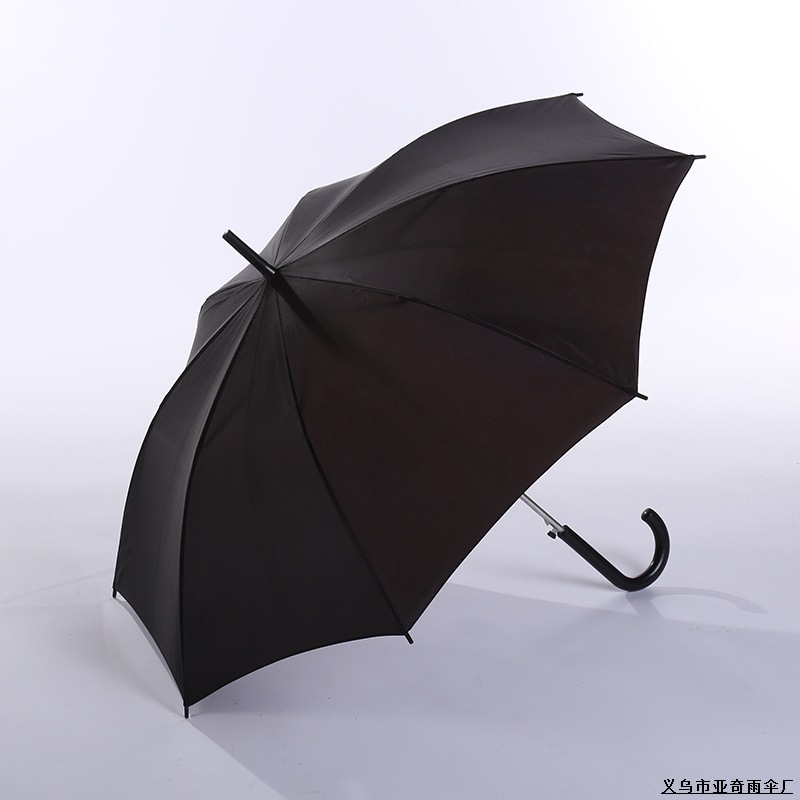 厂家长柄黑色雨伞直杆黑色伞 礼品伞广告伞 长柄百货晴雨伞青伞