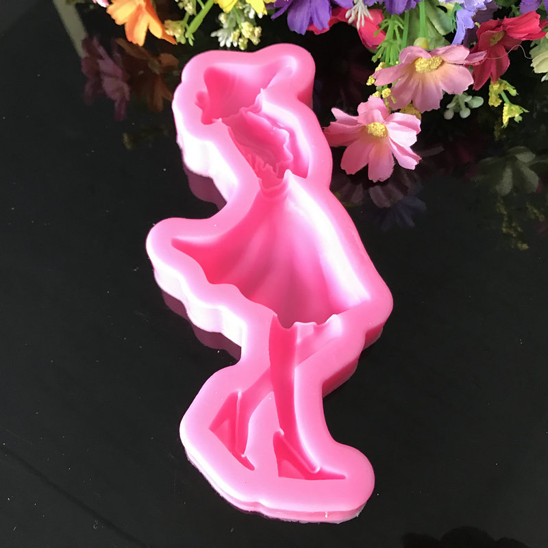 翻糖蛋糕硅胶人偶巧克力粘土模具 模特帽子美女蛋糕造型人体模具