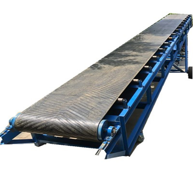 移动皮带输送机伸缩转向带式输送机带格挡传送带