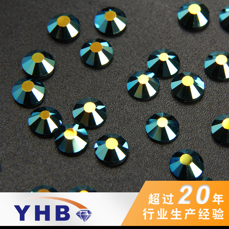 Factory Wholesale Yhb Hot Rhinestone Manicure Jewelry round Black AB Magic Color Glass Drill Rubber Bottom High Temperature Hot Pressing Rhinestone