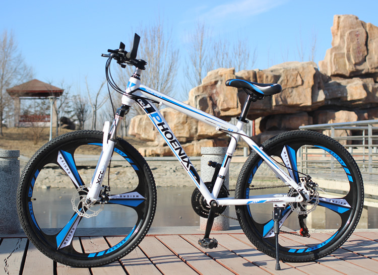 凤凰山地车21/27速男生女学生26寸成人双碟刹变速一体轮自行车