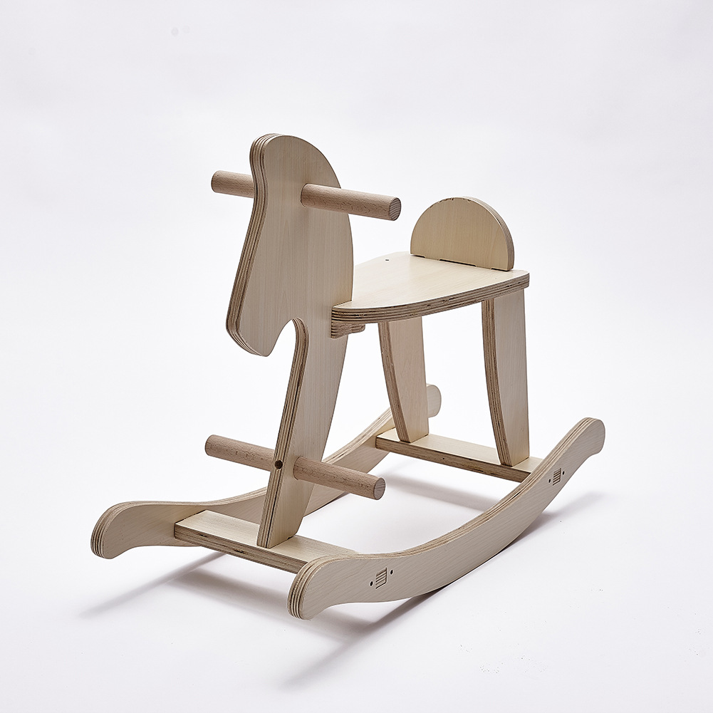 ins木质摇摇马小号宝宝坐马儿童玩具生日礼物家居儿童房装饰品