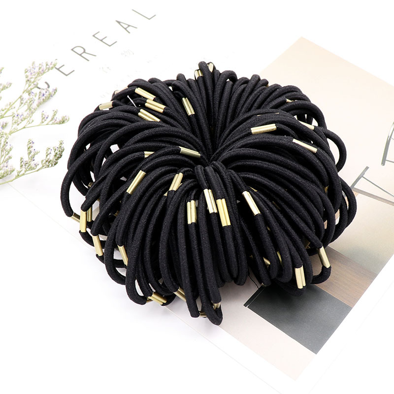 2 Yuan Store Supply Hair Band Korean Style Black Metal Iron Button Headband Base Base Rubber Band Black Hair Accessories for Tying up the Hair