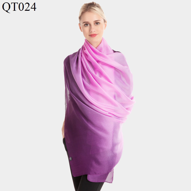 Loss Clearance Satin Emulation Silk Scarf Women's Silk Gradient Scarf Sunscreen Shawl Scarf Wholesale