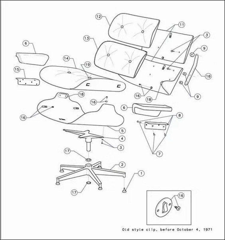 伊姆斯休闲弯木躺椅经典舒适脚踏椅午休椅办公家用懒人逍遥沙发椅