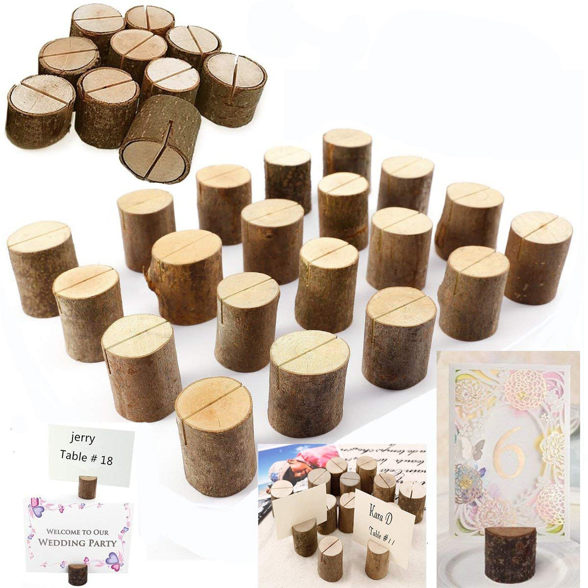 Ecological Wood Stump Note Wooden Business Card Holder Wedding Meeting Wooden Decoration Pastoral Style Simple