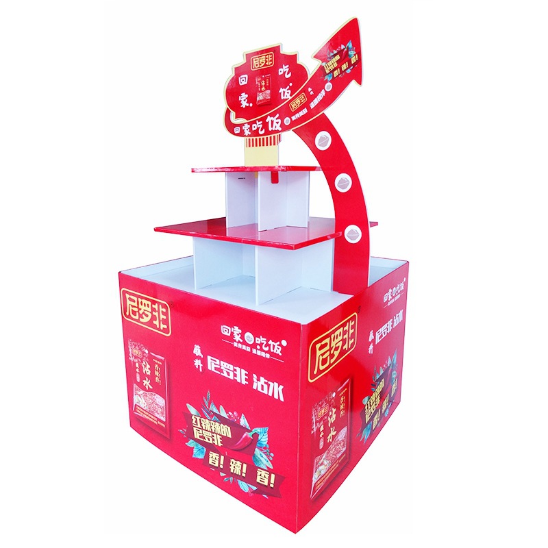 佛山厂家定制高清印刷高承重瓦楞纸 口香糖 零食食品纸展台堆头