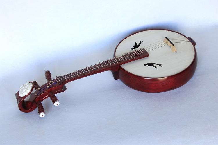 中阮乐器 红椿木铜品鸟孔带缺口中阮琴 厂家销售全圆满月中阮