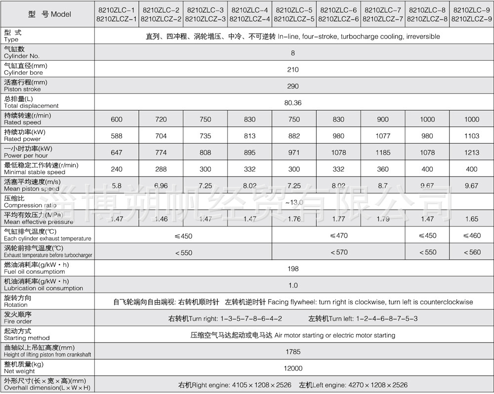 6180船用柴油机参数图片