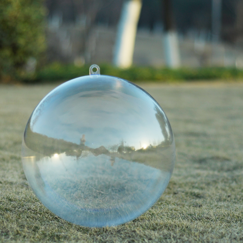 高透明大尺寸商城吊挂球大型橱窗展台节庆装饰圆球40cm塑料空心球