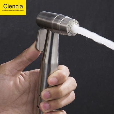 304不锈钢拉丝增压马桶喷枪套装妇洗器喷头马桶冲洗花洒卫浴喷枪