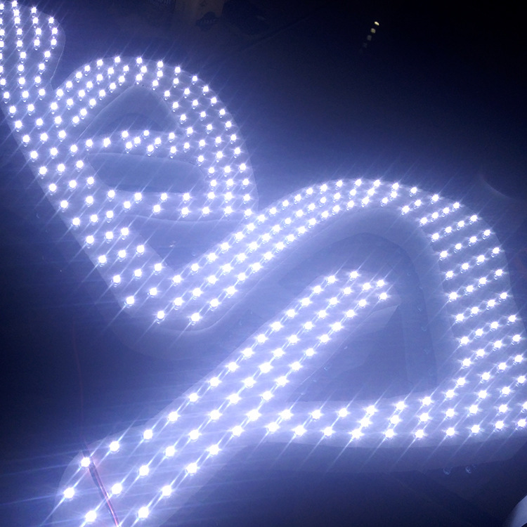 冲孔发光字制作 铁皮烤漆侧穿孔外露点阵发光字 楼顶大字灯泡字