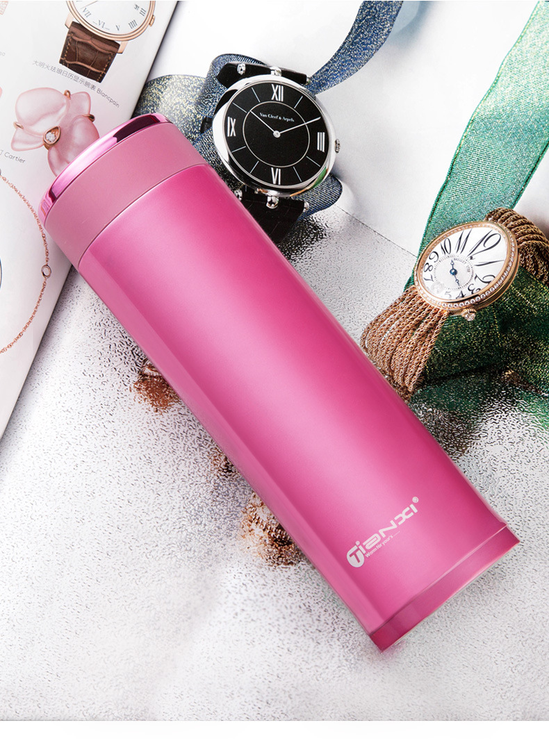 天喜保温杯便携不锈钢水杯韩版学生随手杯男女创意直身车载杯子