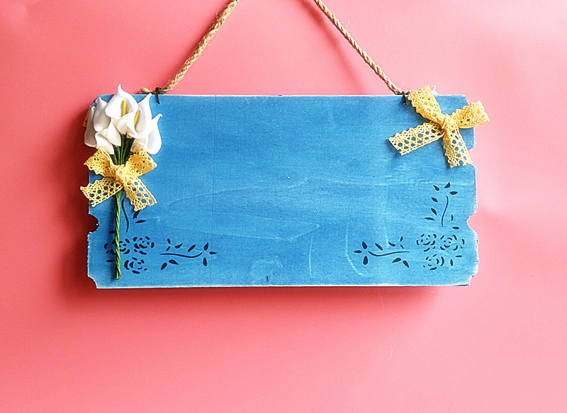 欧式地中海双面门牌欢迎光临营业中装饰挂牌空白定制diy木制挂牌