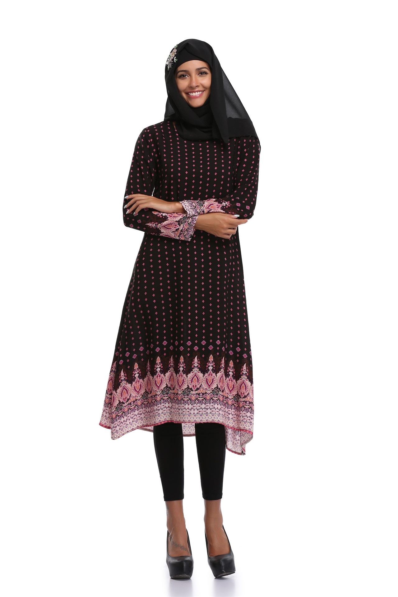 马来西亚穆斯林女装长袍民族风长裙亚马逊速卖通热卖连衣裙女m17