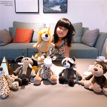 森林动物公仔长颈鹿大象狮子猴子浣熊老虎活动礼物送儿童毛绒玩具