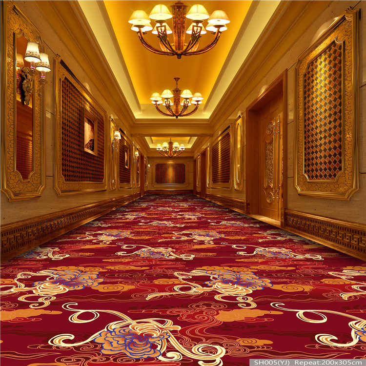 家用地毯-支持 定制走廊宴会厅民族风满铺4米阻燃地毯酒店满铺圈绒提